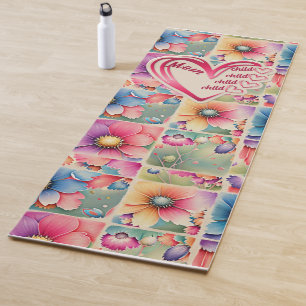 Personalized Name Mom Kids Floral All Over Print Yoga Mat