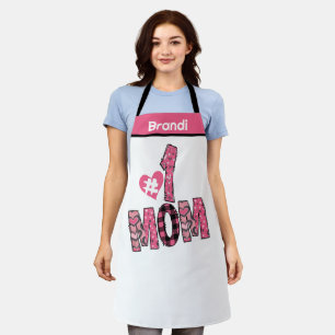 Personalized Name Mom Number one Chef Baker Gift Apron