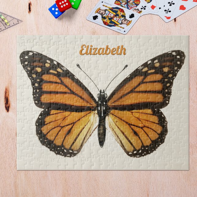 Personalized Name Monarch Butterfly Art 250 Pieces Jigsaw Puzzle (Creator Uploaded)