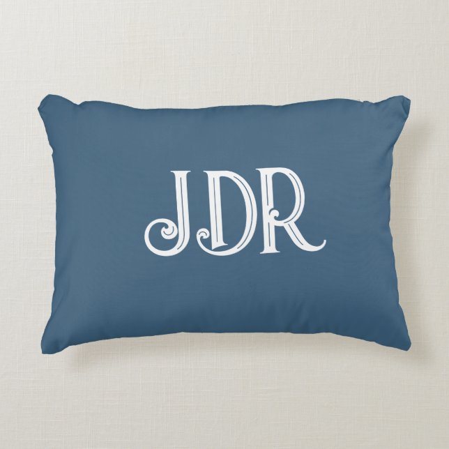 Personalized Name Monogram Accent Pillow (Front)