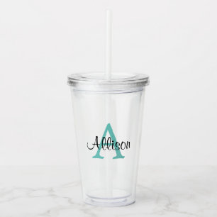 Personalized Name Monogram Acrylic Tumbler