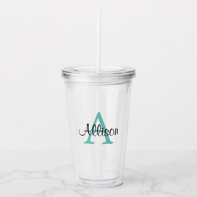 Personalized Name Monogram Acrylic Tumbler (Front)
