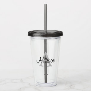 Personalized Name Monogram Acrylic Tumbler