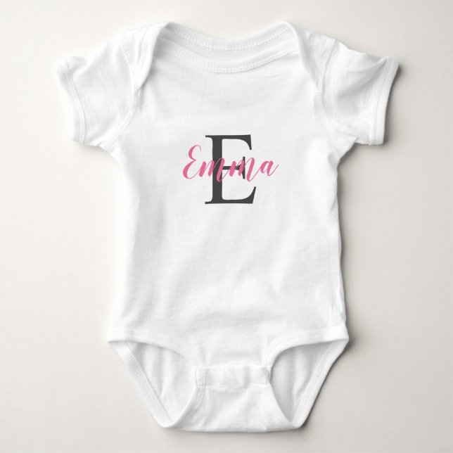 Personalized Name Monogram Baby Bodysuit (Front)