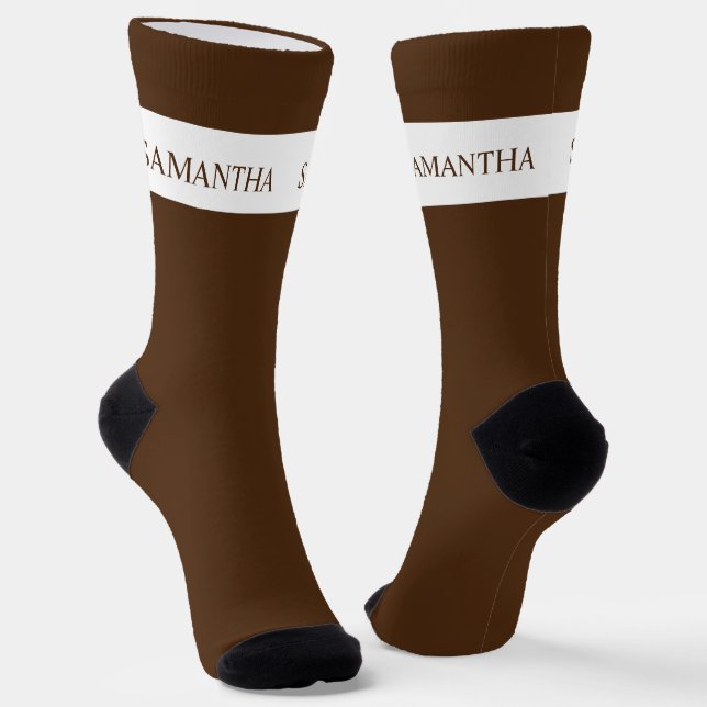 Personalized Name Monogram Basic Minimalistic  Socks (Angled)