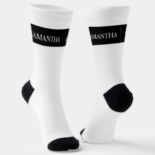 Personalized Name Monogram Basic Minimalistic Socks