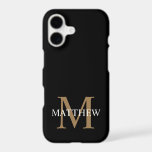 Personalized Name Monogram Black<br><div class="desc">Create your own personalized black round phone case with your custom name and monogram.</div>