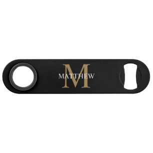 Personalized Name Monogram Black Bar Key