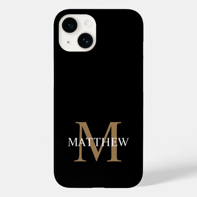 Personalized Name Monogram Black Case-Mate iPhone Case (Back)