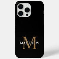 Personalized Name Monogram Black