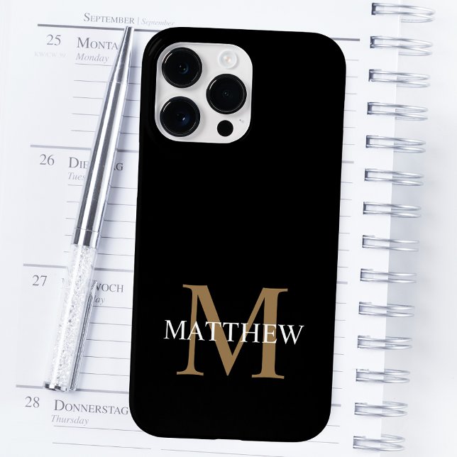 Personalized Name Monogram Black Case-Mate iPhone Case (Creator Uploaded)