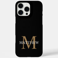 Personalized Name Monogram Black
