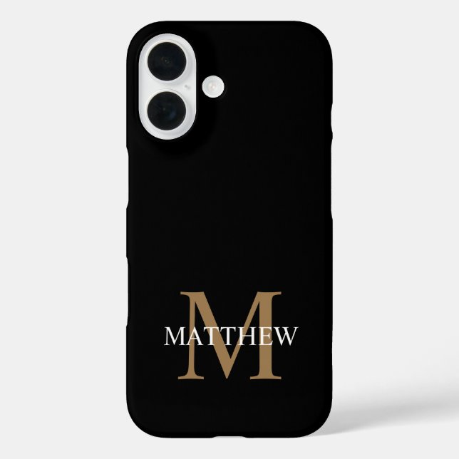 Personalized Name Monogram Black Case-Mate iPhone Case (Back)