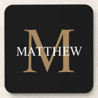 Personalized Name Monogram Black