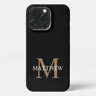 Personalized Name Monogram Black iPhone 13 Pro Case