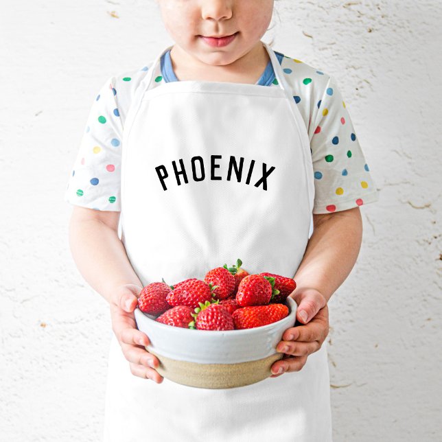 Personalized Name Monogram | Black Kids Apron (Creator Uploaded)