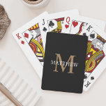 Personalized Name Monogram Black Playing Cards<br><div class="desc">Create your own personalized black round playing cards with your custom name and monogram.</div>