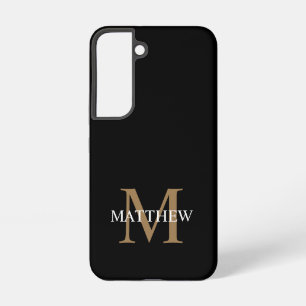 Personalized Name Monogram Black Samsung Galaxy Case
