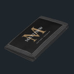 Personalized Name Monogram Black Trifold Wallet<br><div class="desc">Create your own personalized black round trifold wallet with your custom name and monogram.</div>