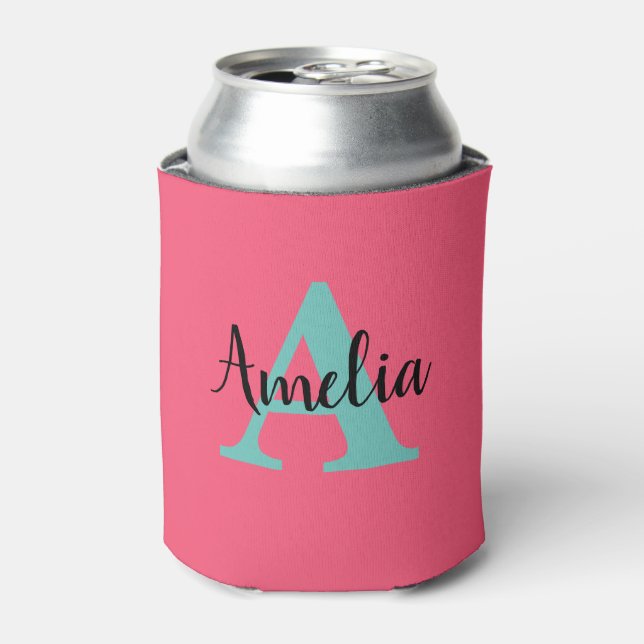 Personalized Name Monogram  Can Cooler (Can Front)