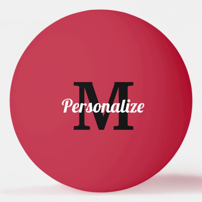 Personalized name monogram coloured table tennis ping pong ball (Front)