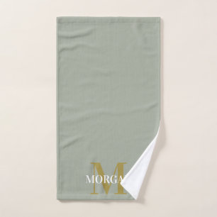 Personalized Name Monogram Desert sage  Hand Towel