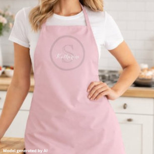 Personalized Name Monogram Dusty Rose Apron