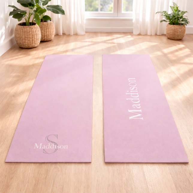 Personalized Name Monogram Dusty Rose Yoga Mat (Creator Uploaded)