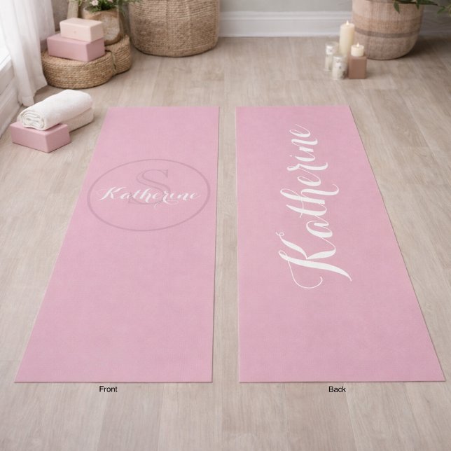 Personalized Name Monogram Dusty Rose Yoga Mat (Creator Uploaded)