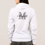 Personalized name monogram fleece hoodie for women<br><div class="desc">Personalized name monogram fleece hoodie for women. Personalizable colours and text. Elegant script typography with vintage initial letter. Cute gift idea for bride and bridesmaids at wedding party,  bridal shower,  bachelorette etc.</div>