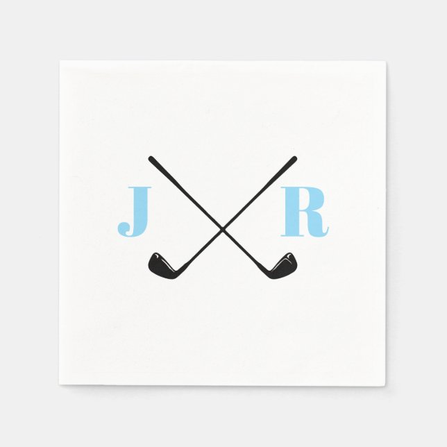 Personalized Name Monogram Golf Club Napkin (Front)