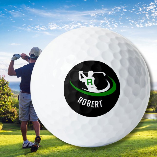 Personalized Name Monogram Golfer Men's Golf Balls (Creator Uploaded)