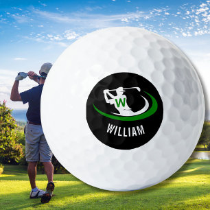 Personalized Name Monogram Golfer Men's  Golf Balls