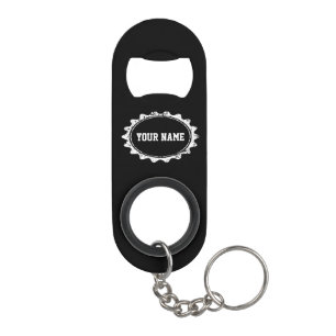 Personalized name monogram keychain bottle opener