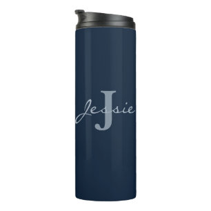 Personalized Name Monogram Lotus Painting Thermal Tumbler