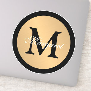 Personalized Name Monogram Metallic Button Cutout