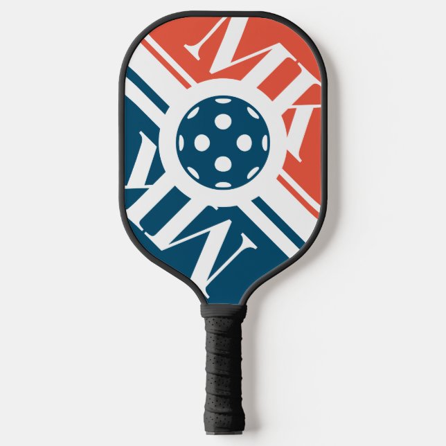 Personalized name monogram pickleball racket paddle (Front)