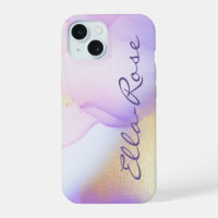 Personalized Name Monogram Purple Watercolor Luxe