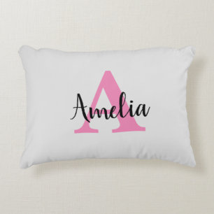 Personalized Name Monogram Script Accent Pillow