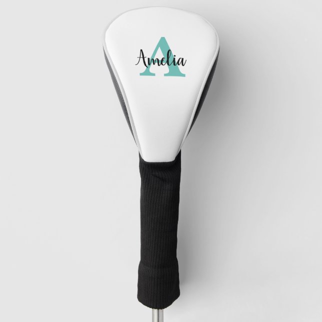 Personalized Name Monogram Script Golf Head Cover (Front)