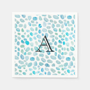 Personalized Name Monogram Sea Glass Napkin