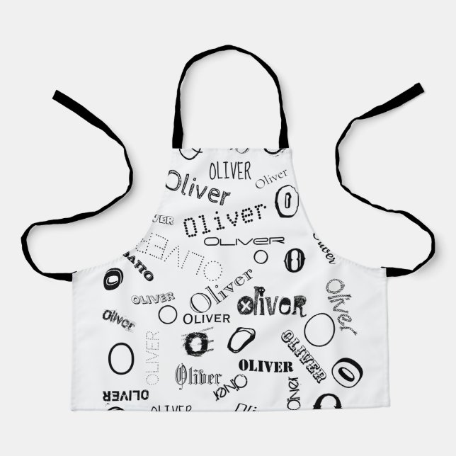 Personalized Name Monogram Smock Apron (Front)