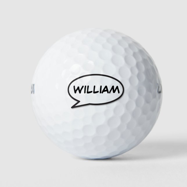Personalized Name Monogram Speech Bubble Golf Balls (Front)