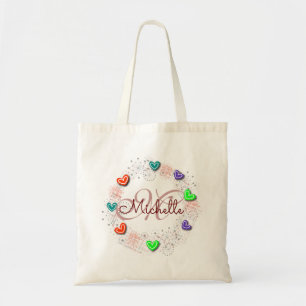 Personalized Name Monogram Tote Bag
