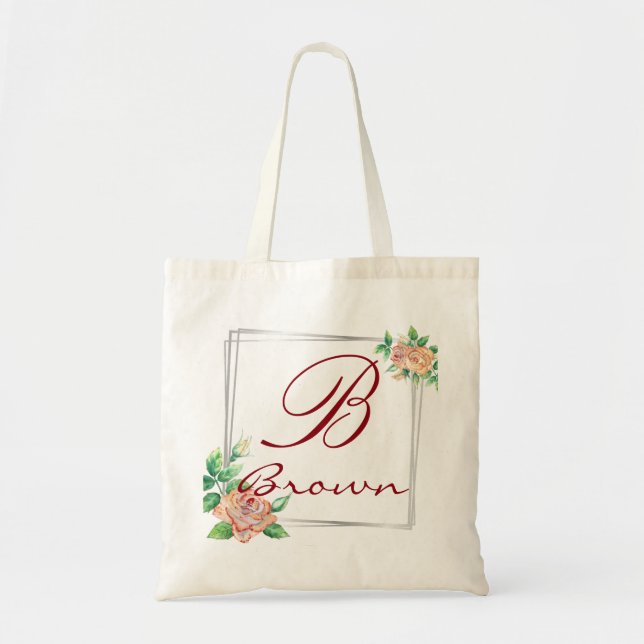 Personalized name monogram tote bag (Front)