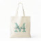 Personalized name monogram tote bag | Turquoise