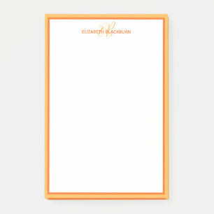 Personalized Name Monogrammed Initials Orange Chic Post-it Notes