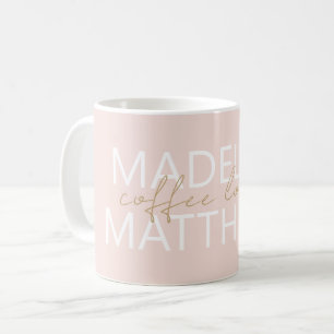Personalized Name Monogrammed Modern Coffee Lover Mug