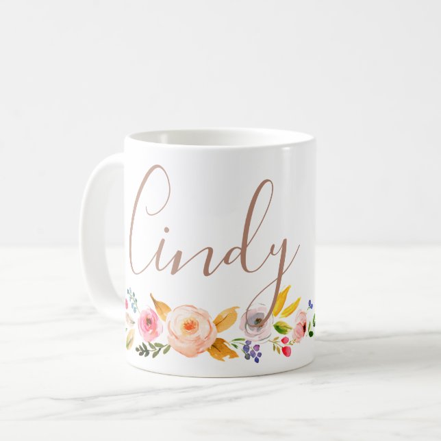 personalized name monogrammed too coffee mug (Front Left)