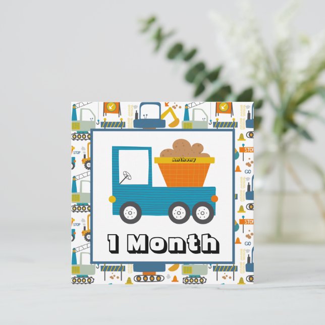 Personalized Name Monthly Milestone Markers Invitation (Standing Front)